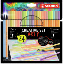 STABILO point 88 ARTY Fineliner  - Wallet of 24 - Assorted Colours